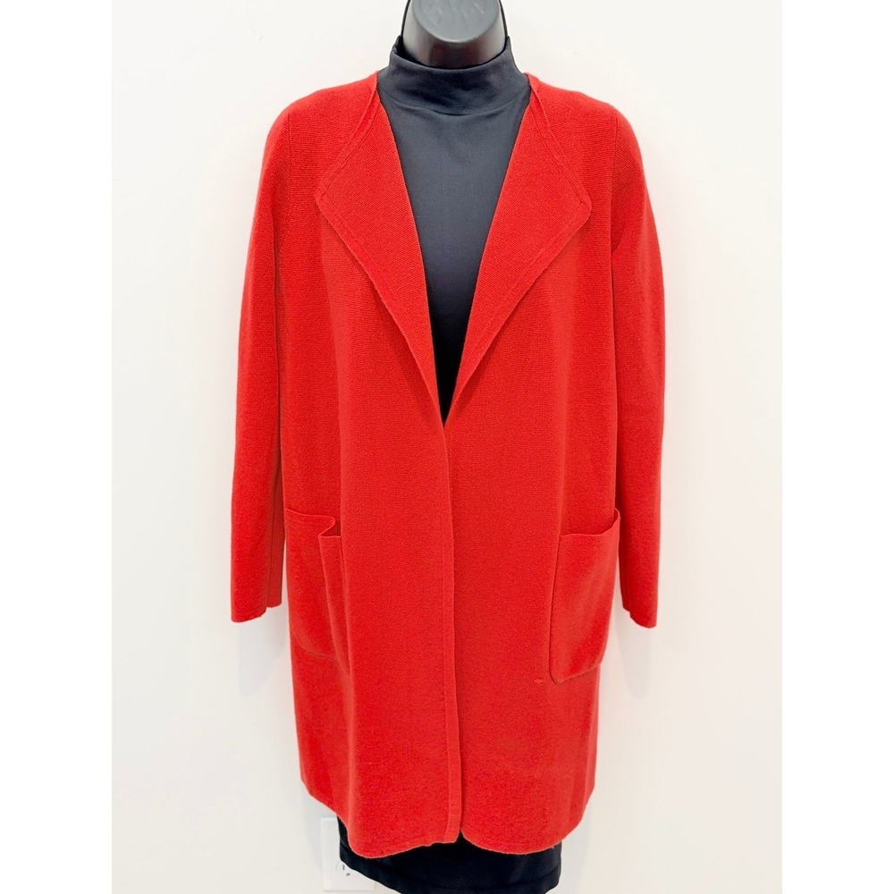 J.Crew Knit Coat Open Front Cardigan Jacket XXS Red